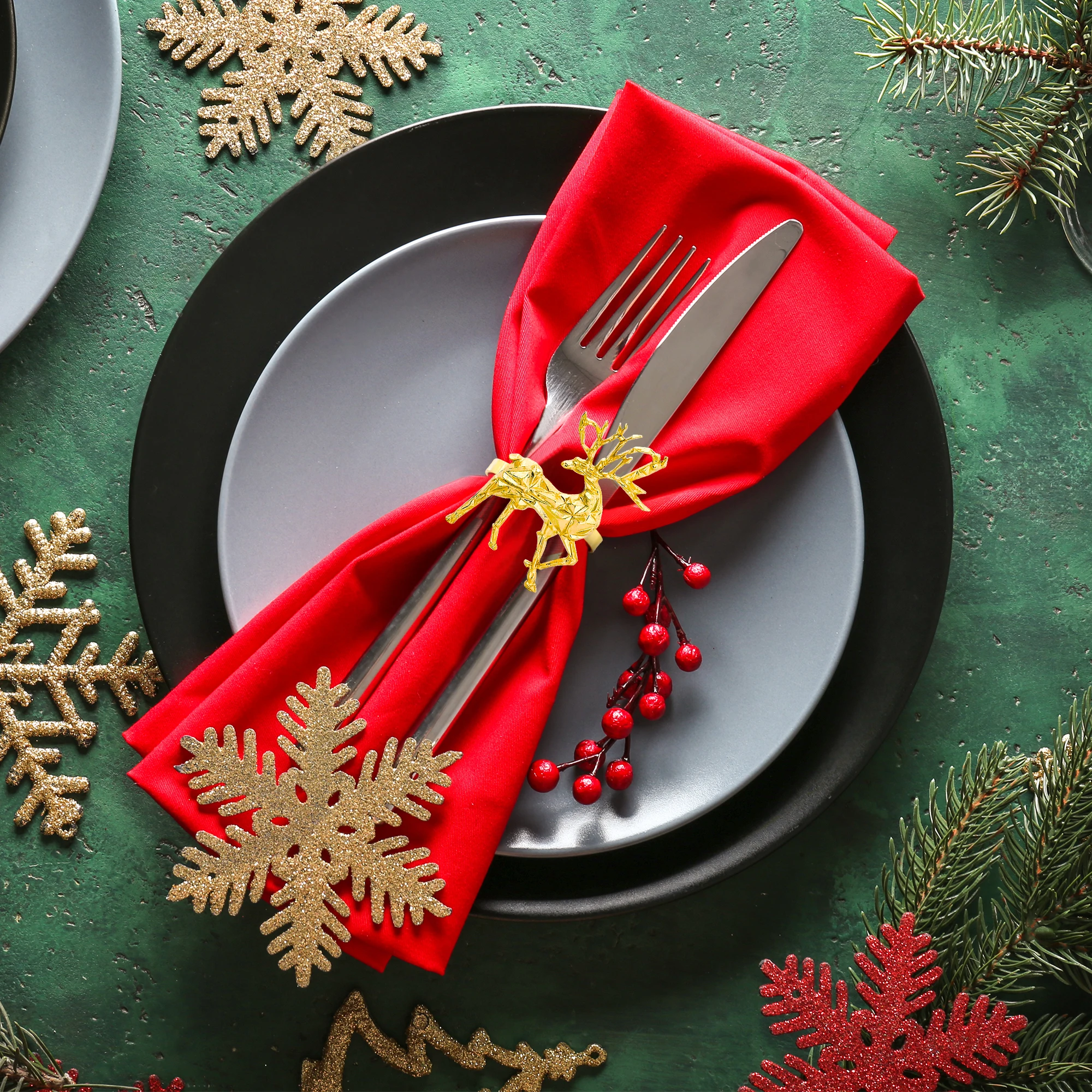 

1 pc Napkin Rings for Wedding Christmas Holiday Home Table Decoration Housewarming Gifts Family Gathering Table Setting