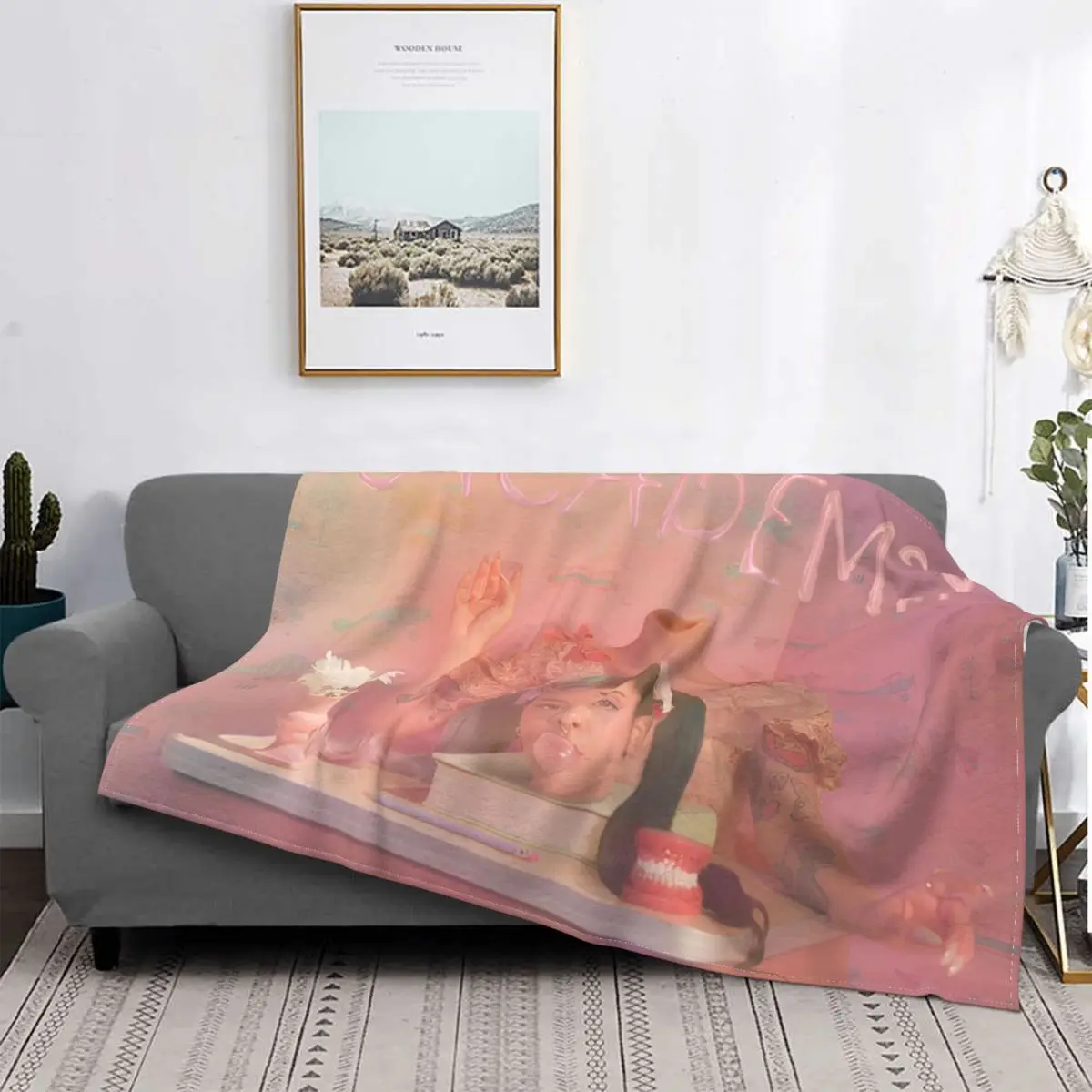 

Melanie Martinez Academy Cover Blanket Flannel Printed Portable Lightweight Throw Blankets for Home Couch Plush Thin Quilt