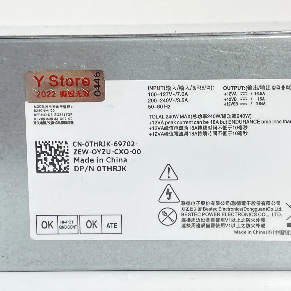 Loja Novo Original para Dell Optiplex 3040 5040 7040 240w Fonte de Alimentação Mais 4pin Cn0thrjk 0thrjk B240nm-00 100 Testado Navio Rápido y - Imagem 6