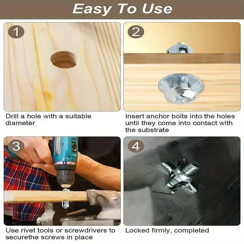 Jack Nuts Petal Screws Metal Rivet Nut Expansion Plugs Anchors Lock Bolt Nut Fixing Screw Rivetnut Clamp Wall Fasteners M4 M5 M6 jack nuts rivet nut insert nut rivet lock nuts
