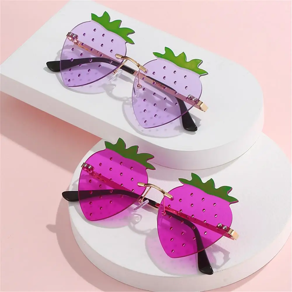 Unique Strawberry Sunglasses for Women Men Festival Party Rave Sun Glasses Christmas Decorations Street Snap Eyewear