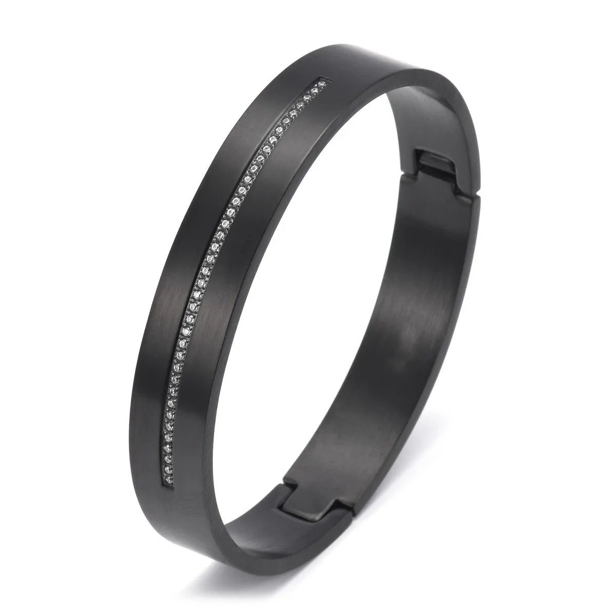 SDA Luxury Jewelry Gold Black Silver 3 Colors Stainless Steel Bangles for Women and Men 5A CZ Stones High Quality
