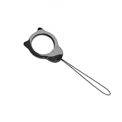 Universal Phone and Tablet Lanyard with Metal Ring Holder and Hooks (Black)