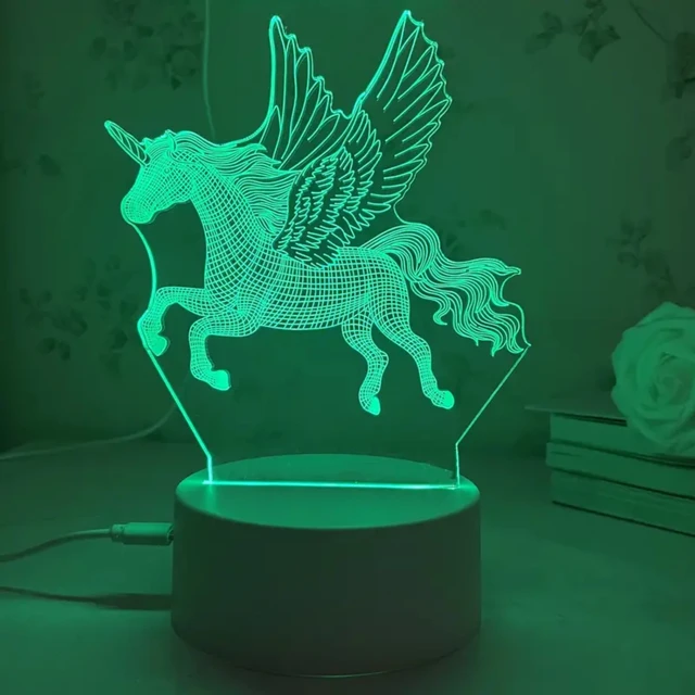 Perfect for Nursery, this Vibrant and Colorful 3D Flying Horse Night Light with Easy Touch Control Switch is Ideal for 0+ Years  6