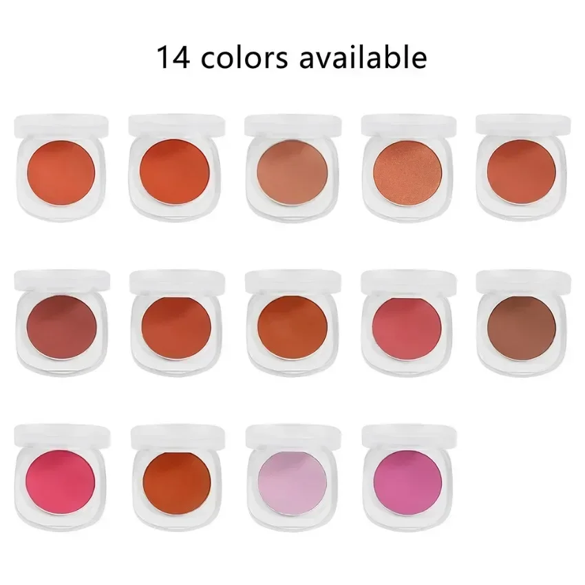 Blusher Powder Private Label Pigment Vegan Monochrome Fine Matte Brightening Blush Makeup Custom Logo Wholesale White Package 4