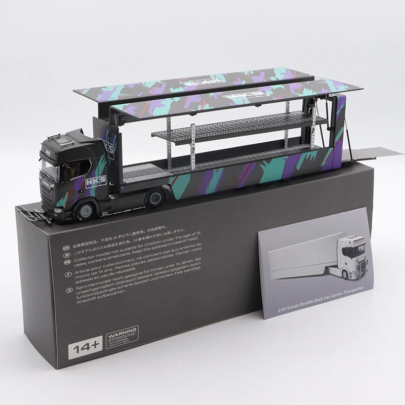 재고 있음 1:64 S730 이중층 컨테이너 후니콘 컨테이너 합금 다이캐스팅 자동차 모형, 성인 장식품, 소년 장난감