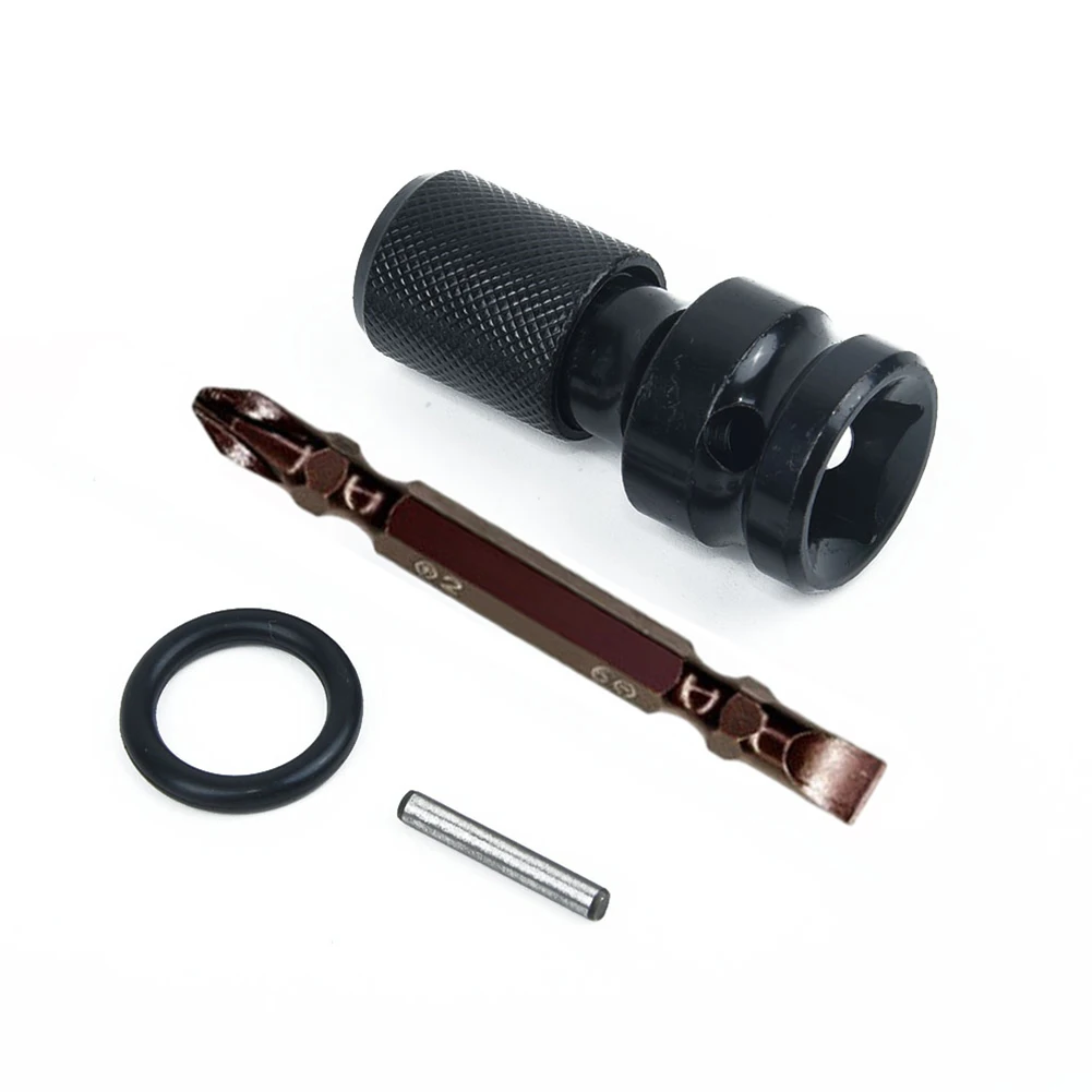 

1/2 Square Drive To 1/4 Hex Shank Socket Converter Adapter With Screwdriver Impact Wrench Socket Converter Quick Release Tools