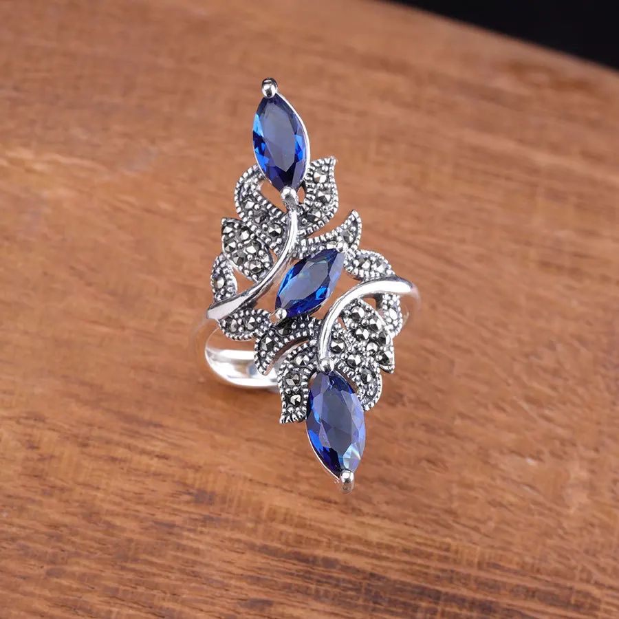 Wedding Rings Womens Ring Cubic Zircon Ring Finger Rings Jewelry Rings Ring Jewelry Classic Fashion Wedding Ring Exquisite Blue Zircon Female Ring Wedding Jewelry New Year Gift
