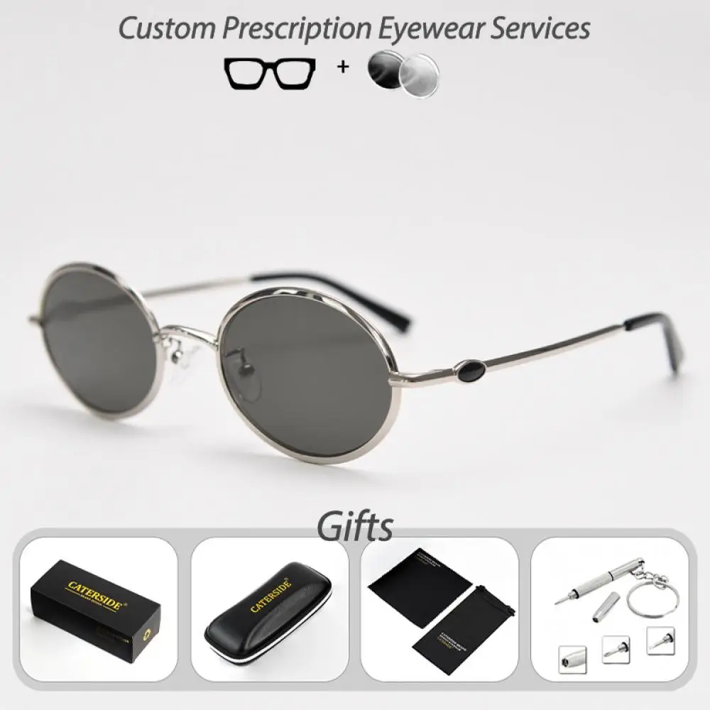 CATERSIDE Retro Herren-Korrektionsbrille, individuelle ovale Gläser, Damen-Optikbrille, modische Computer-Lesebrille, UV400 – Detail 7