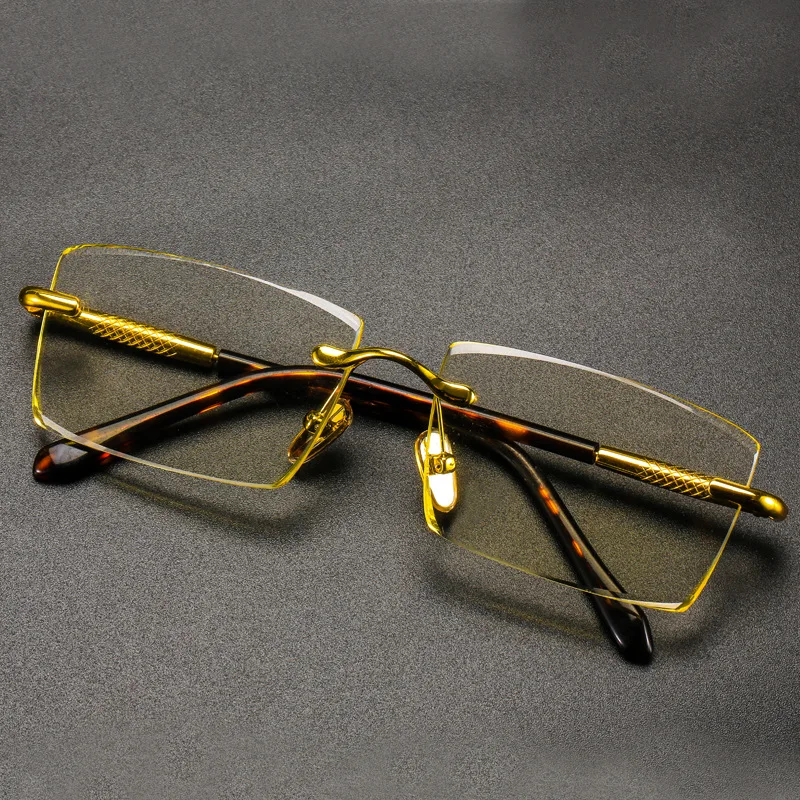 

Reading Glasses Man Natural Crystal Stone Lens Acetate Eyeglasses Frame Woman Luxury Brand Rimless Glass Presbyopia eyeglasses