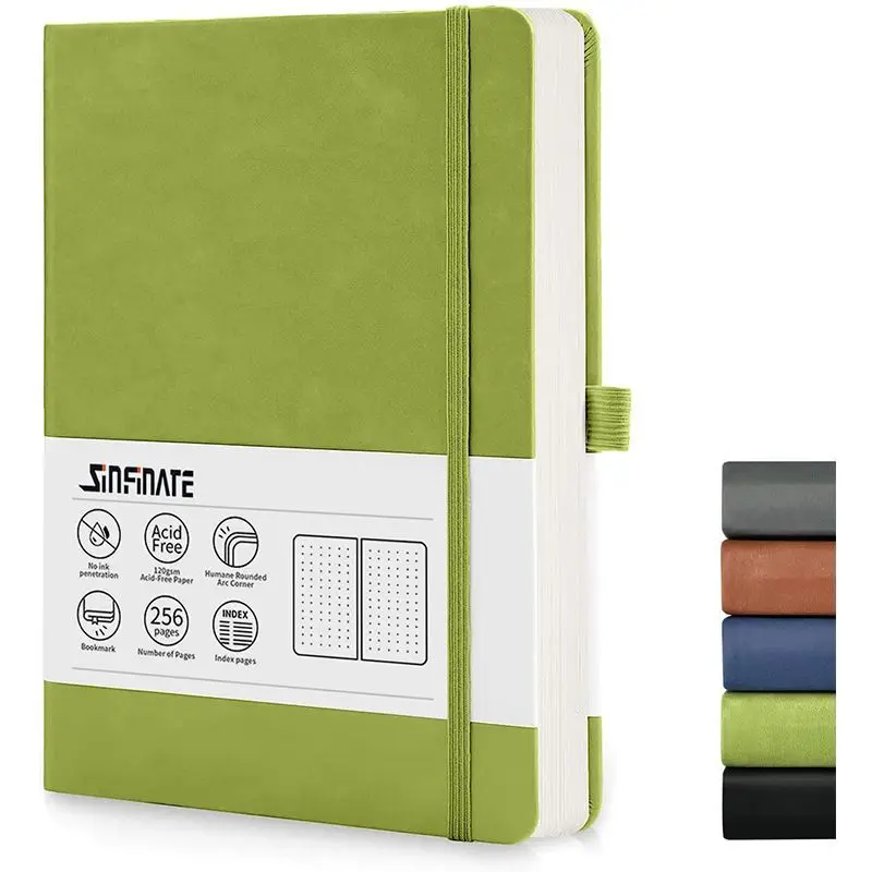 Scandinote A5 Bullet Dotted Journal – Pink, 208 Pages, 120gs Paper, Vegan Leather Cover, 3 - View #4