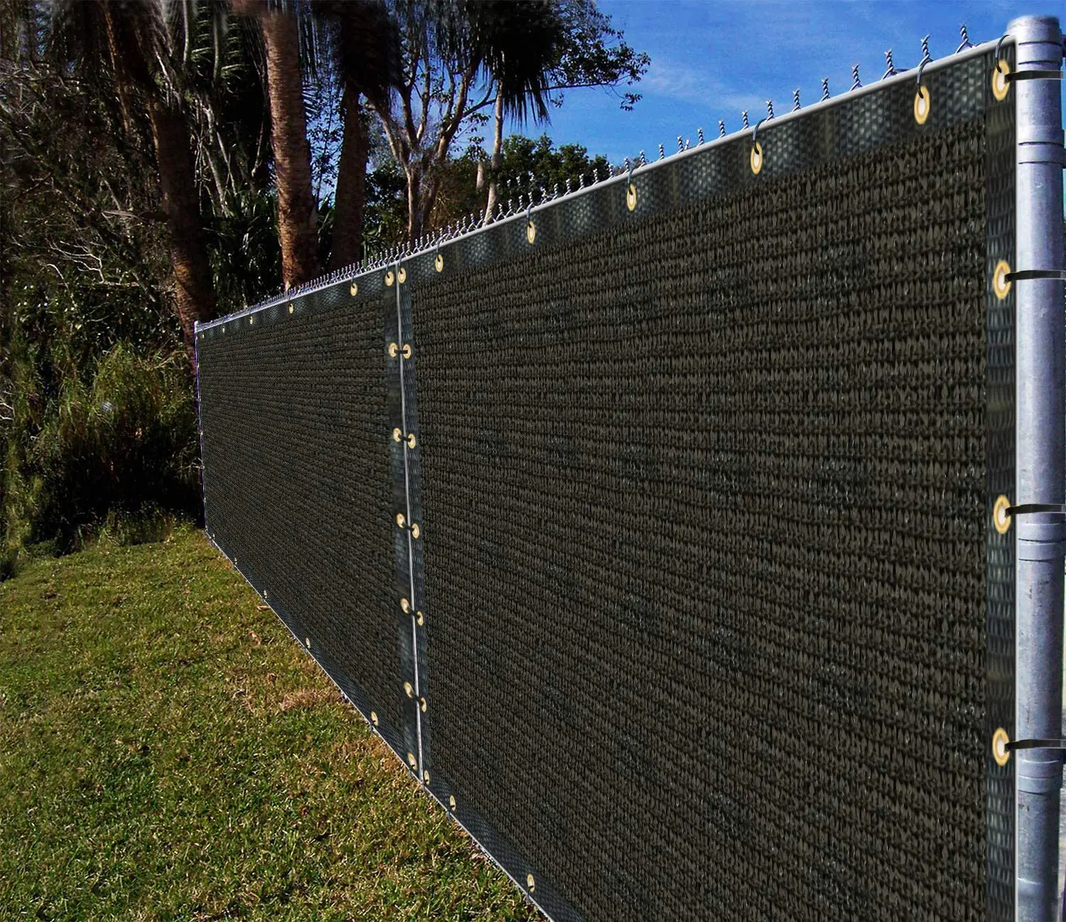 balcony fence cover with Brass Grommet 90% Blockage Windscreen Outdoor Mesh Fencing Cover Netting 6