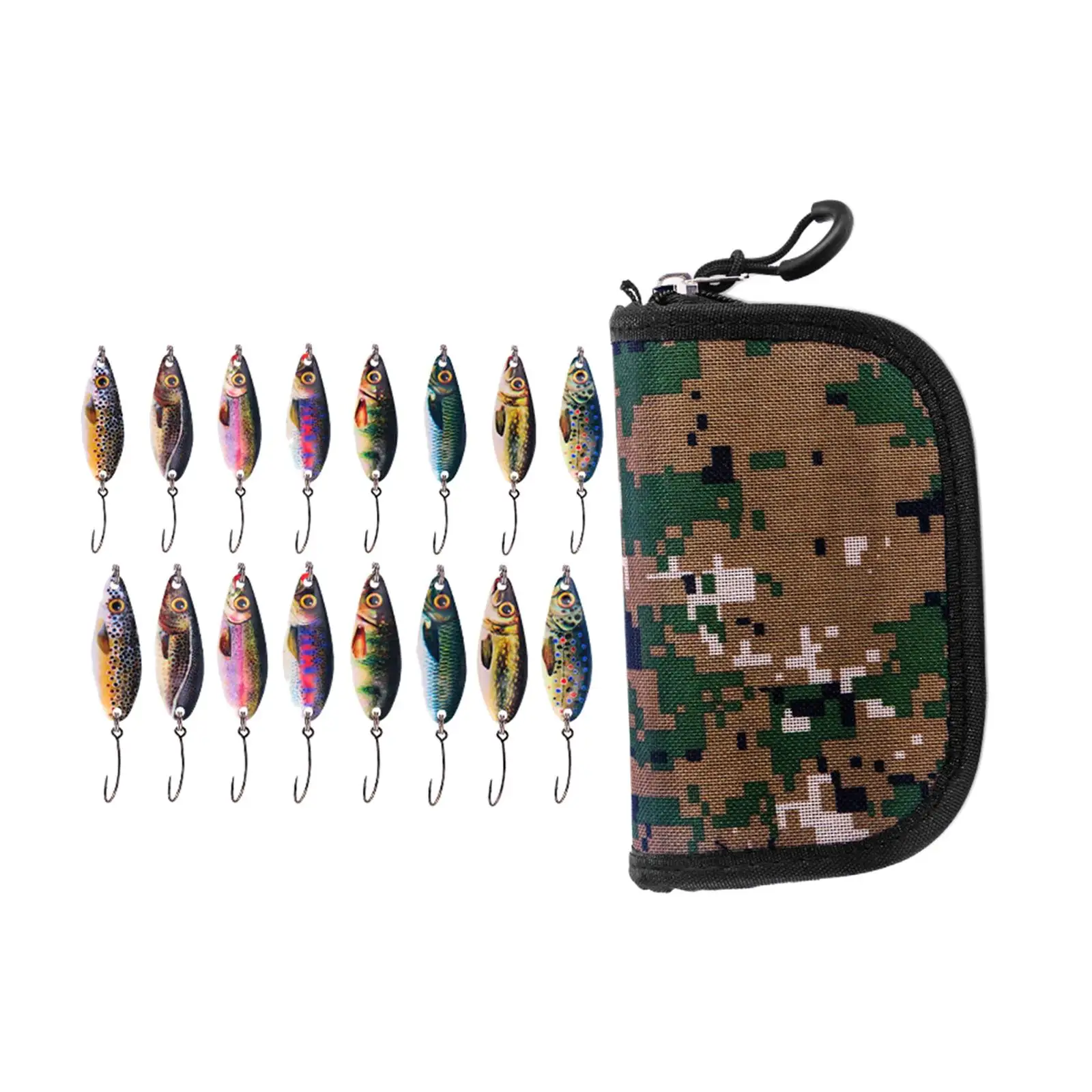 

16x Fishing with Hooks Artificial Baits for Freshwater Ponds Reservoir