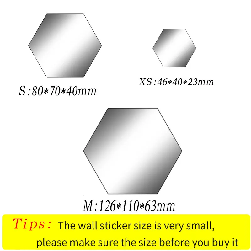 3D Mirror Wall Sticker Hexagon Acrylic Self Adhesive Tile Decals Honey Comb Mirror Decal for Living Room Bedroom DIY Home Decor