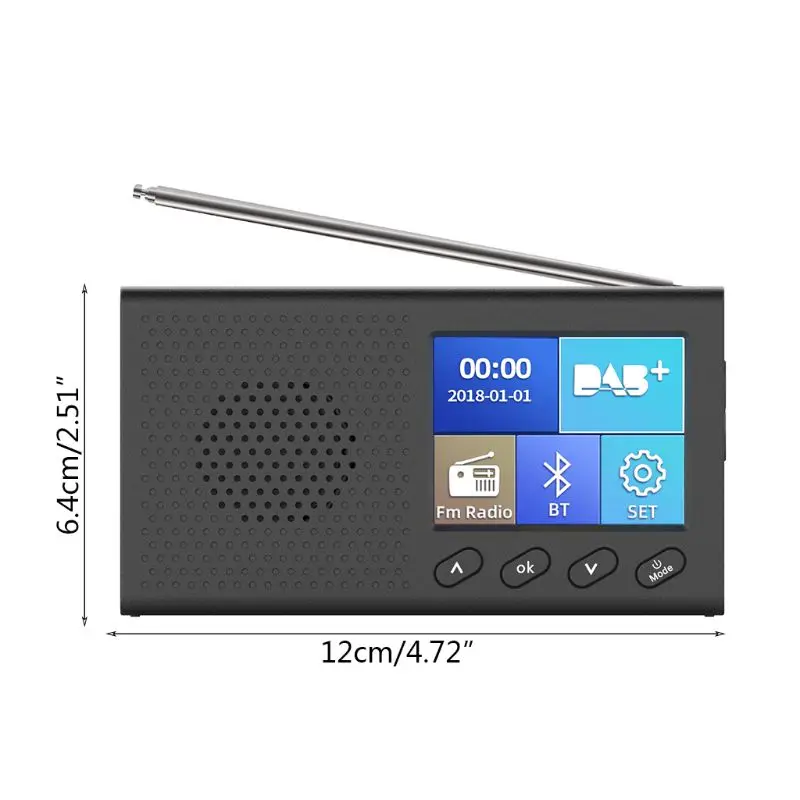 Receptor Dab Portátil Rádio fm Compatível com Bluetooth 4.2 Leitor de Música 35 mm - Image 4