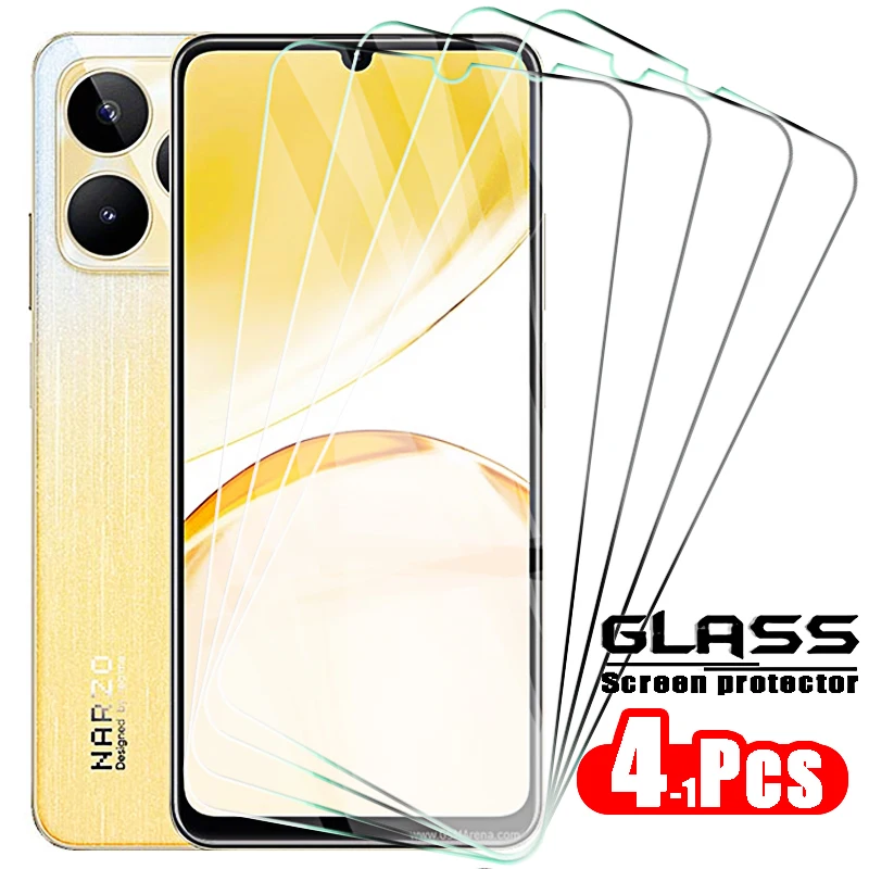 

4-1pcs Protective Glass on For Realme Narzo N53 N55 50 50i Prime 30 30i Screen Protectors Tempered Glass Film Cover