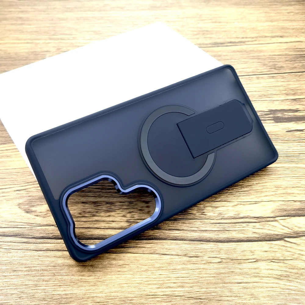 Luxury Shockproof Armor Matte Case with Magsafe and Built-in Stand