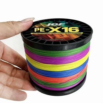 JOF 업그레이드 낚싯줄, 바다 낚시용 멀티필라멘트 Pe 브레이드 와이어, 16 가닥, 25 32 40 55 68 80 100 125 140 161 200LB