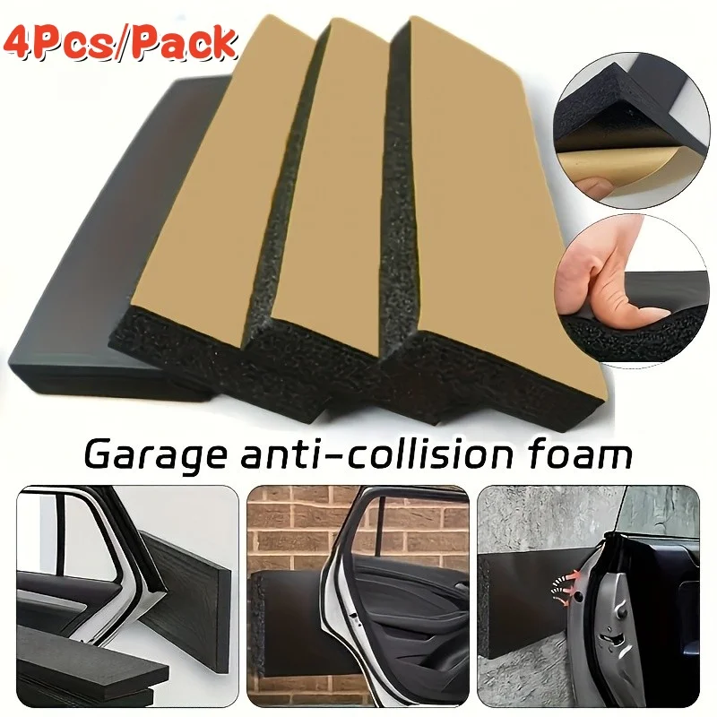 4-Pack Garage Wall Protectors - Self-Adhesive Car Door Guards Prevent Scratches & Damage