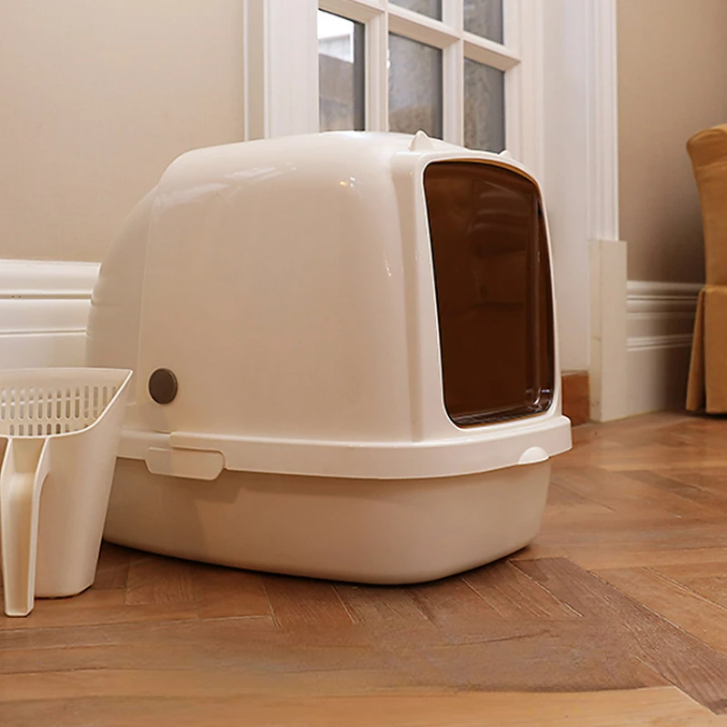 

Deodorization Convenient Cat Bedpans Leak Proof Big Enclosed Cat Bedpans Indoor Sandbox Banheiro De Gato Pet Products YY50CB