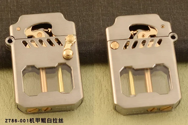 Description Picture 6 of item2025 New Zorro Kerosene Lighter Cyber Mecha Transparent Bin Rocker Cool Classic Torrens Tide Men Lighters Wholesale