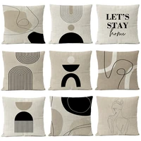 Abstract Black Boho Home Decorative Pillow Cover Arch Line Minimalist Geometric Throw Pillow Case Living Room Decor Sofa Cushion 1