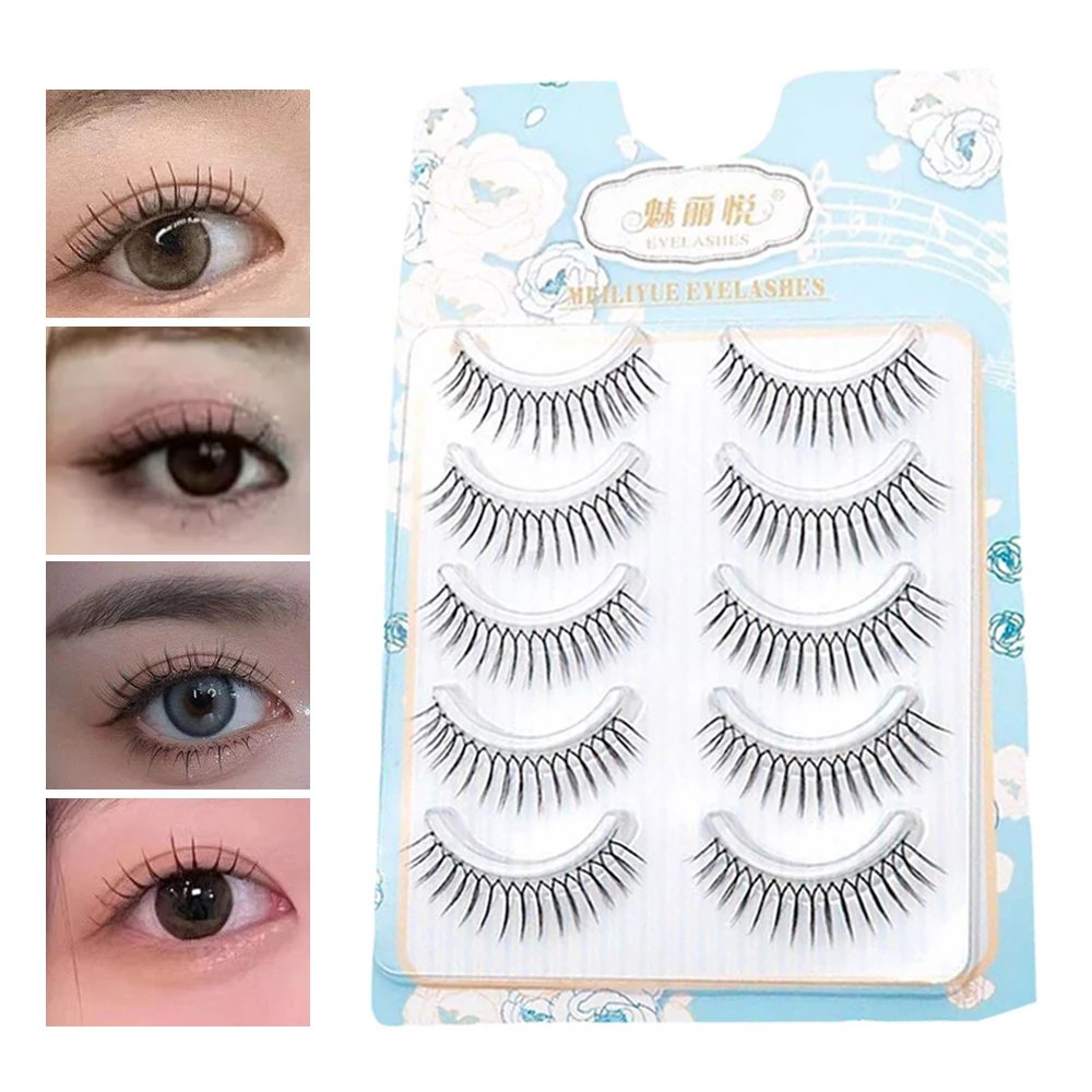 Eyelash Extensions Fake Eyelashes Eyelash Extension Eyelash Extension Lashes False Eyelashes 5Pair Korean U-Shaped False Eyelashes Girl Group Eye Makeup False Eyelashes Natural Transparent Stems Lashes Extension Comic Eye