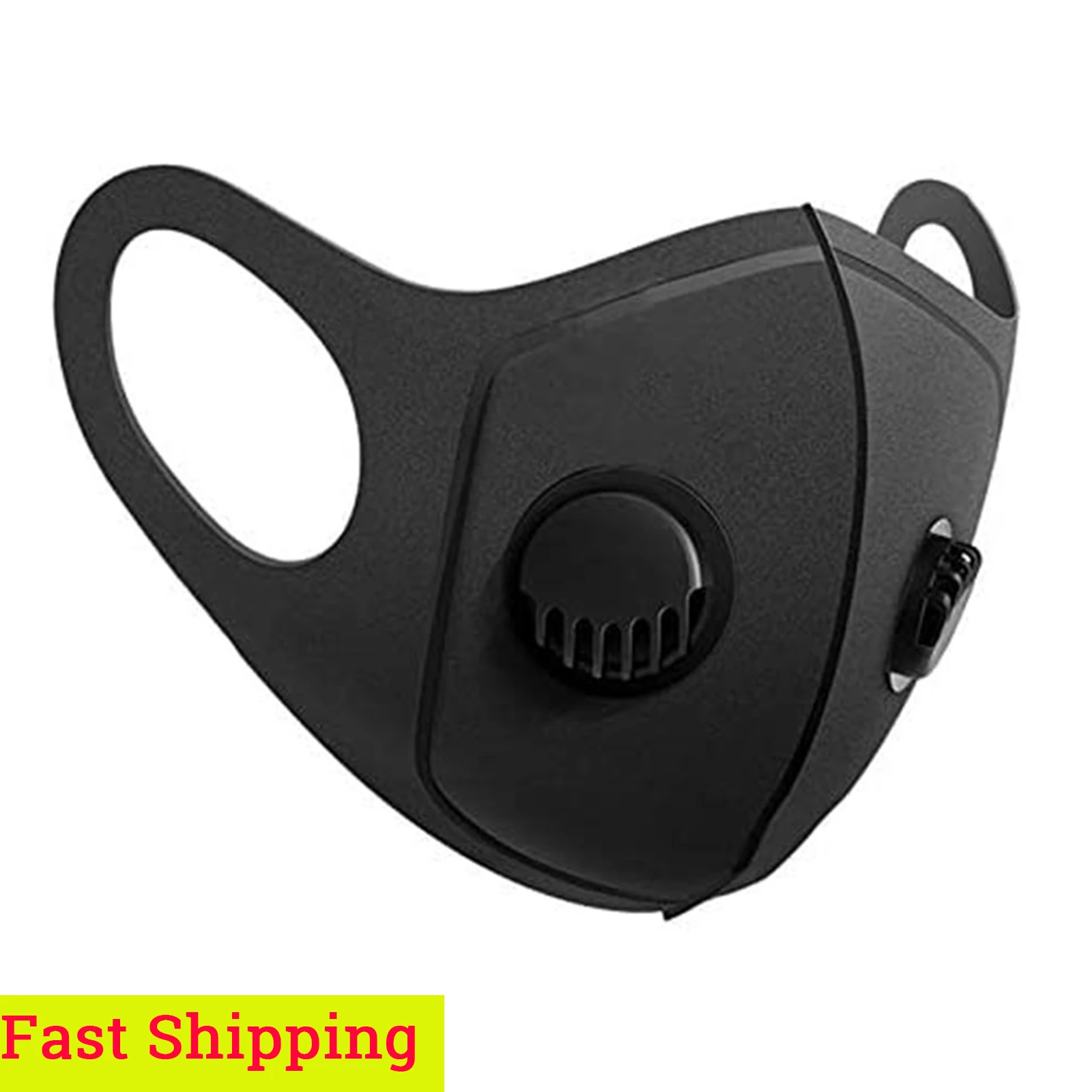 

Маска для лица для взрослых многоразовая однотонная черная маска PM2.5 Ветрозащитная маска против тумана загрязнения