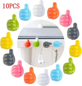 10pcs Thumb Mini Cable Organizer Silicone USB Management Clips Desktop Wire Manager Cord Holder For Earphone Mouse Bobbin Winder 1