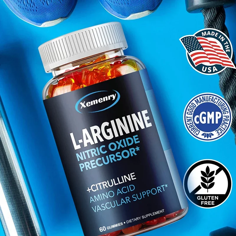 L-Arginine Gummies, Nitric Oxide Supplement - Promotes Muscle Growth and Enhances Endurance in Men - Image 3