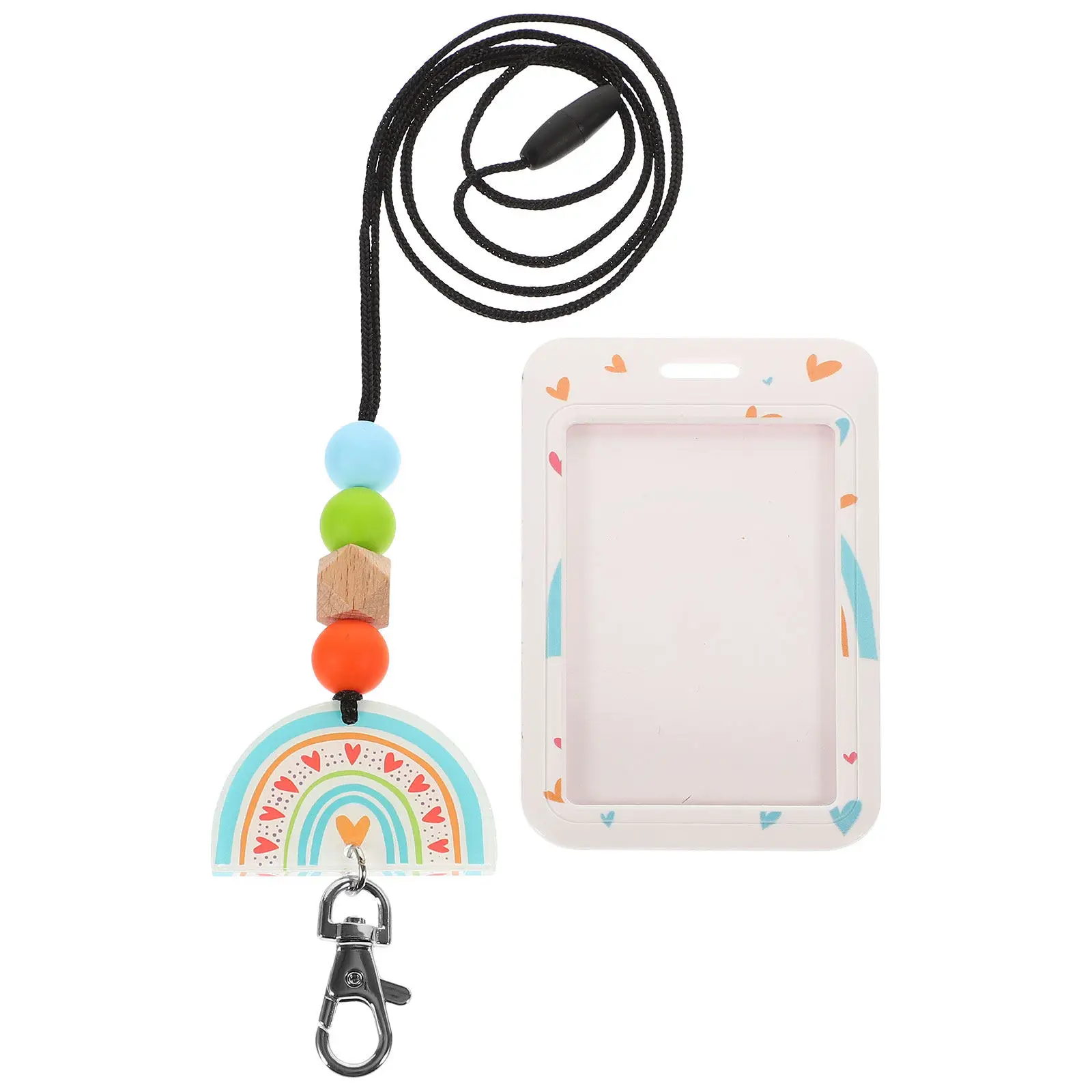 1 세트 ID 카드 홀더 슬리브 아연 합금 실리콘 투명 전면 창 재사용 가능한 수직 배지 보호대 작업 카드 간호사 ID