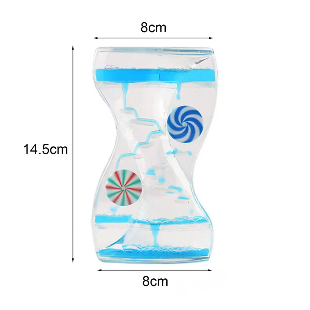 Liquid Motion Bubbler Timer Rotary Wheels Colorful Oil Dropping Hourglass Fidget Toy Home Office Desktop Decoration 6