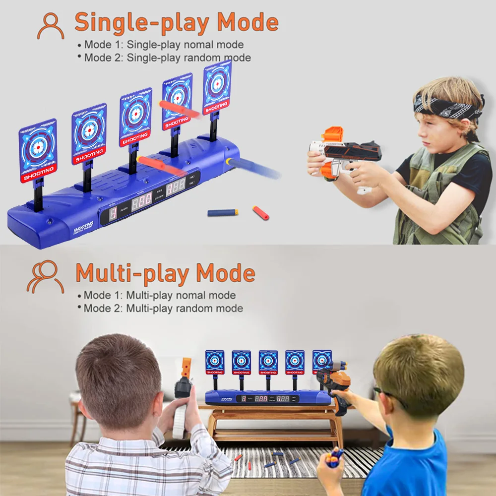 Targets for Nerf Guns Auto Reset Electric Shooting Target Accessories Kids Sound Light Shooting Game Toys High Precision Scoring