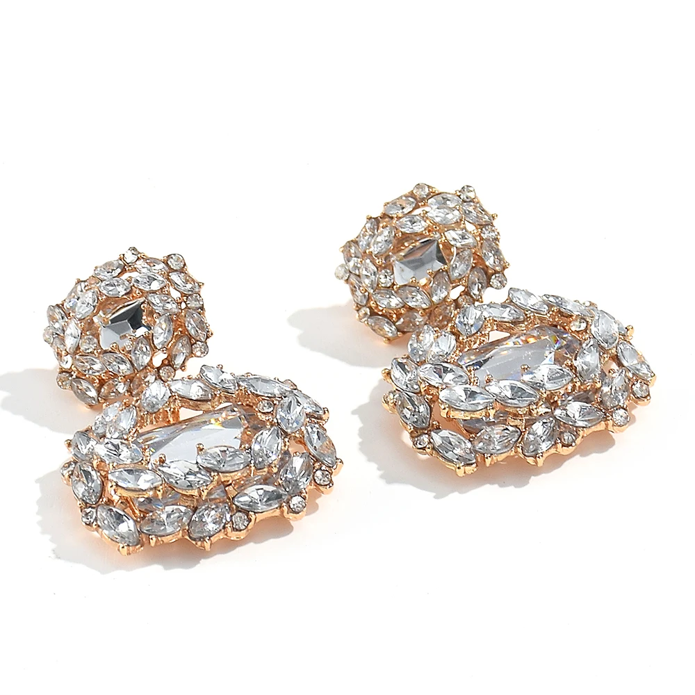 New Design Colorful Crystal Earrings High-quality Fashion Rhinestone Jewelry Accessories For Women crystal earrings