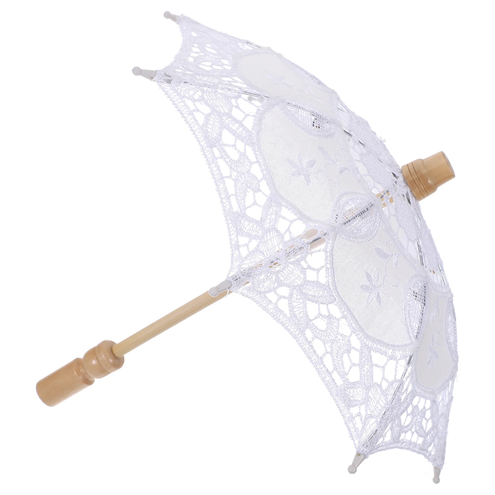 Wedding Small Cotton Umbrella Miss Mini White Decor Parasols Wooden Embroidery Craft mini umbrella mini sun umbrella