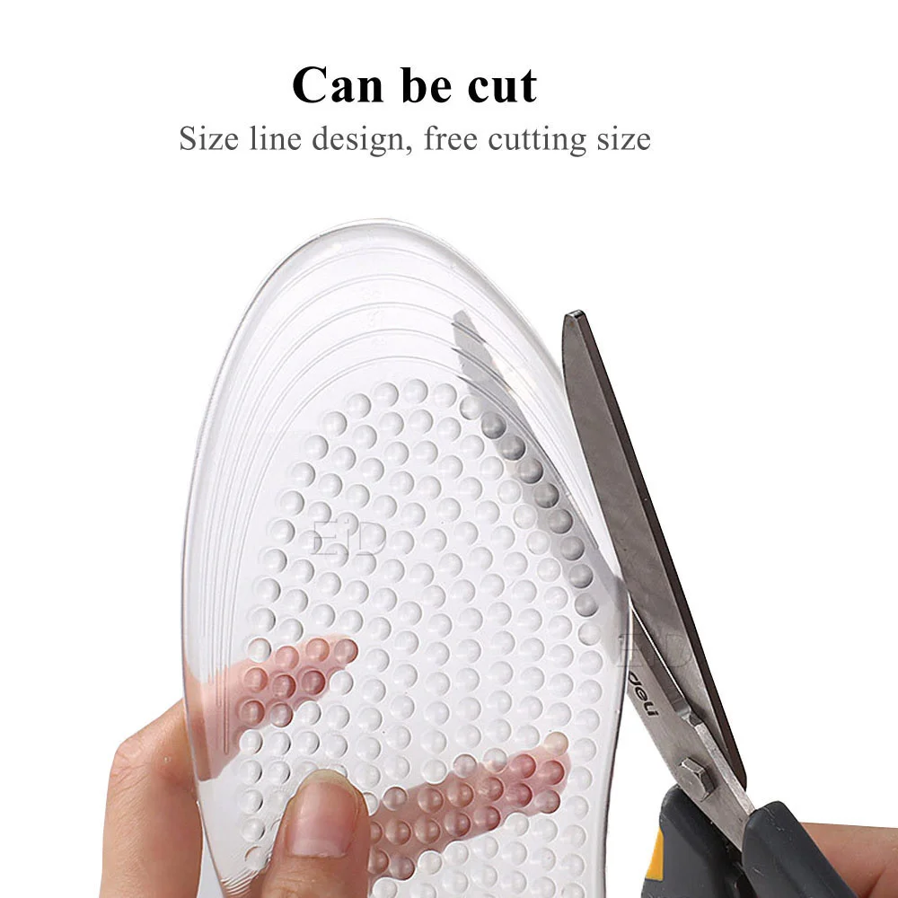 Silikon Gel Massage Orthopädische Einlagen Hohe Ferse Schuhe Flache Fuß Arch Support Pads sport Schuh Einsätze Transparente Einlegesohle Unisex – Detail 17