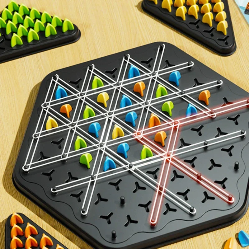 Chain Triangle Chess Game Triggle Rubber Band Game Educational Interactive Battle Set For Family Party Gift