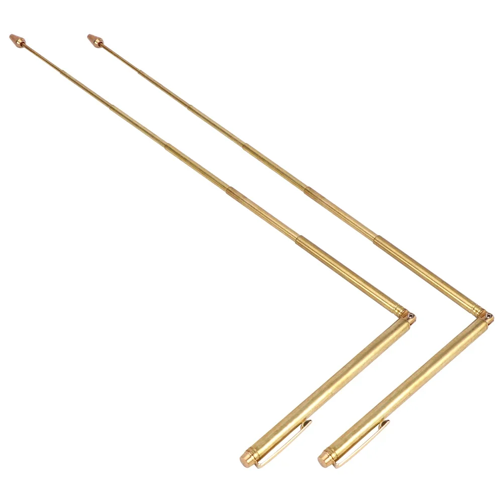 2Pcs Pure Copper Metal Detector Rod Flexible Water Witching Portable Dragon Seeking Divining Dowsing Rod Gold 2