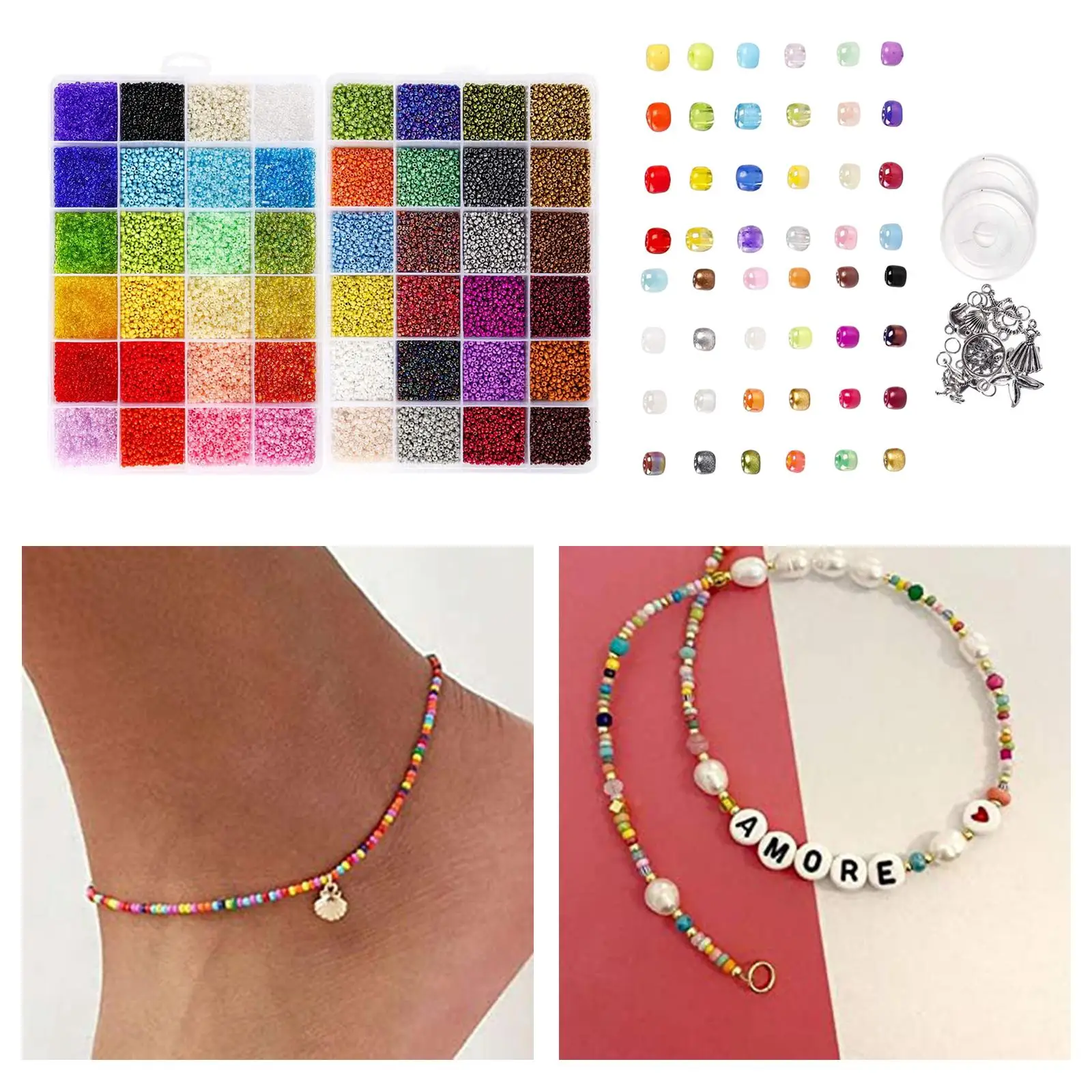 

1 of box Beads Spacer for DIY Bracelets Necklace Jewelry Making Finding