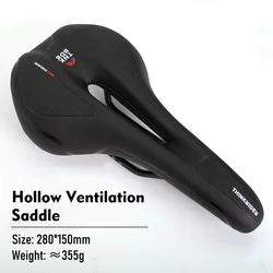 Comfortable Gel Padded Bicycle Saddle for Road and Mountain Bikes (Black)