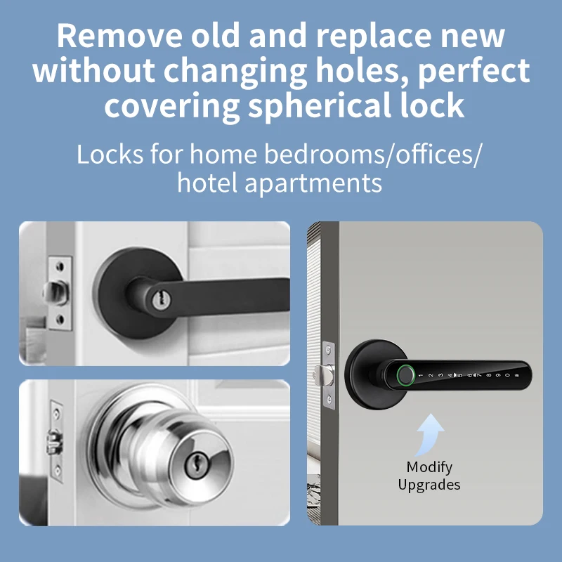 Electronic Door Lock KERUI Fingerprint Door Lock Tuya Smart /Smart Life Electronic Door Lock With Fingerprint/Password/Key/Tuya APP/Card Unlock