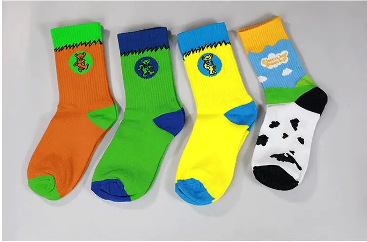 3 paar/schachtel Socken Herren Dunk Dance Bär Eis American Cashew Blume Sport Socken Geschenk box Frühling/Sommer Designer Socken – Detail 6