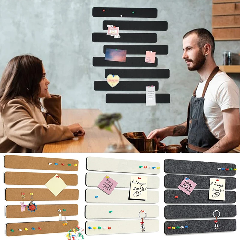 Magnetic Bulletin Board Self Adhesive Cork Board Strips Felt Wall Pictures Notice Tack Notes Bar Tiles Display