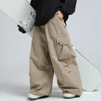 Men Jumpsuit Winter Outdoor Snow Trousers Women Loose Snowboard Wear Waterproof Windproof Skiing Pants Warm Female Ski Clothes 1