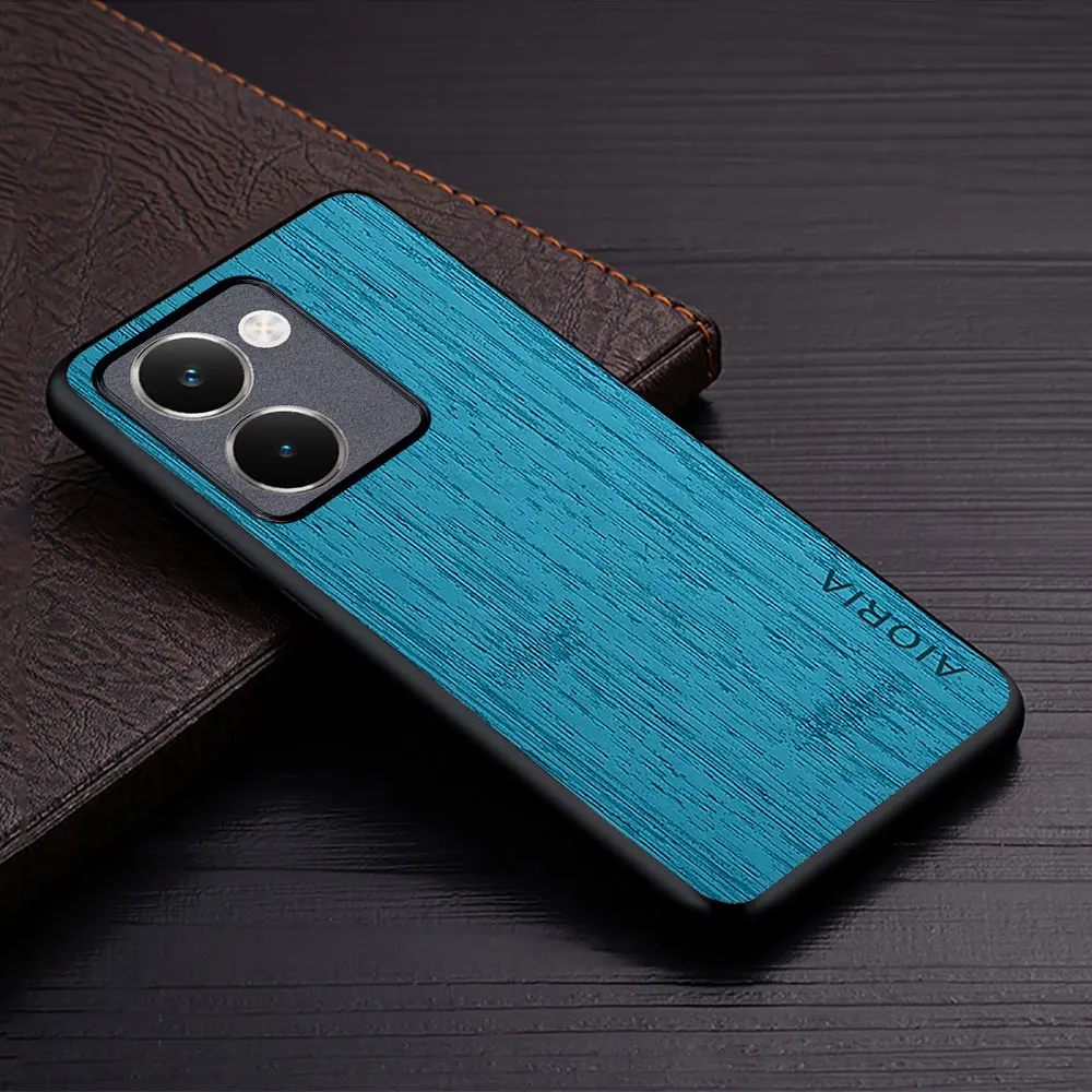 Luxury Bamboo Wood Pattern Leather Phone Case Cover