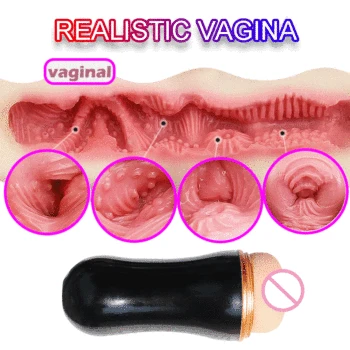 Realistic Vagina Sex Toys for Men Pocket Vaginal Male Masturbator Cup Erotic Adult Sex Shop Pussy Artificial Vagina Anal Silicon 3