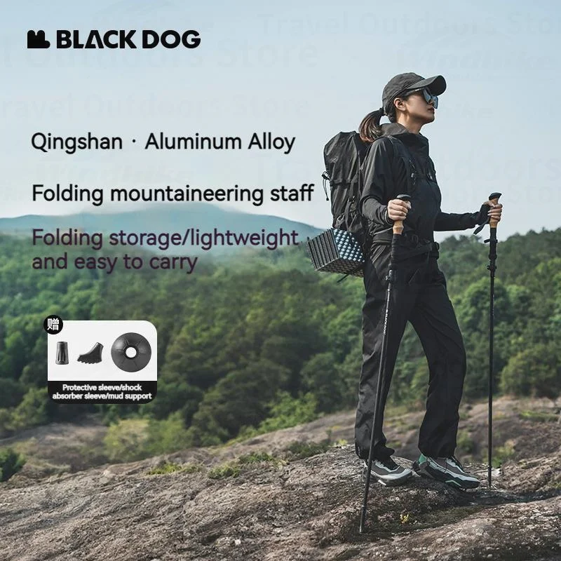 Naturehike BLACKDOG 3-Section Trekking Pole Aluminum Alloy Folding Teleskopic Light Professional Walking Hiking Climbing Stick