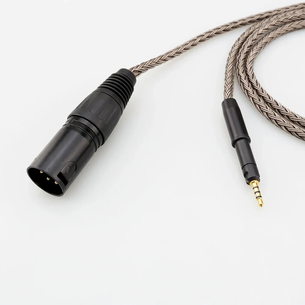 HIFI 2.5/3.5/4.4/6.35mm XLR 16 Core Grey Silver Plated Earphone Cable For Sennheiser HD599 HD569 HD 560S HD559 hd560s