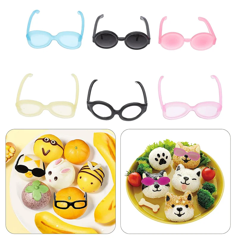 Bento Decoration Tools 4/8/16Pcs Bento Decoration Tools Lunch Bento Box Food Glasses Headwear et Sandwich Toppers Decor