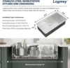 Logmey 33 Inch Undermount Kitchen Sink - 33x19 In Workstation Kitchen Sink Ledge Deep Single Bowl 16 Gauge Stainless Steel Under 5
